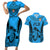 Custom Fiji Rugby Couples Matching Short Sleeve Bodycon Dress and Hawaiian Shirt Go Champions World Cup 2023 Tapa Unique Blue Vibe LT9 - Wonder Print Shop