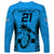 Custom Fiji Rugby Long Sleeve Shirt Go Champions World Cup 2023 Tapa Unique Blue Vibe - Wonder Print Shop