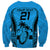 Custom Fiji Rugby Sweatshirt Go Champions World Cup 2023 Tapa Unique Blue Vibe - Wonder Print Shop