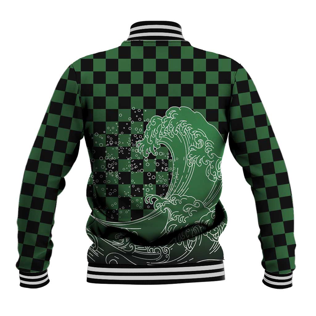 Japanese Asanoha Pattern Baseball Jacket Water Breathing Slayer Dragon - Wonder Print Shop