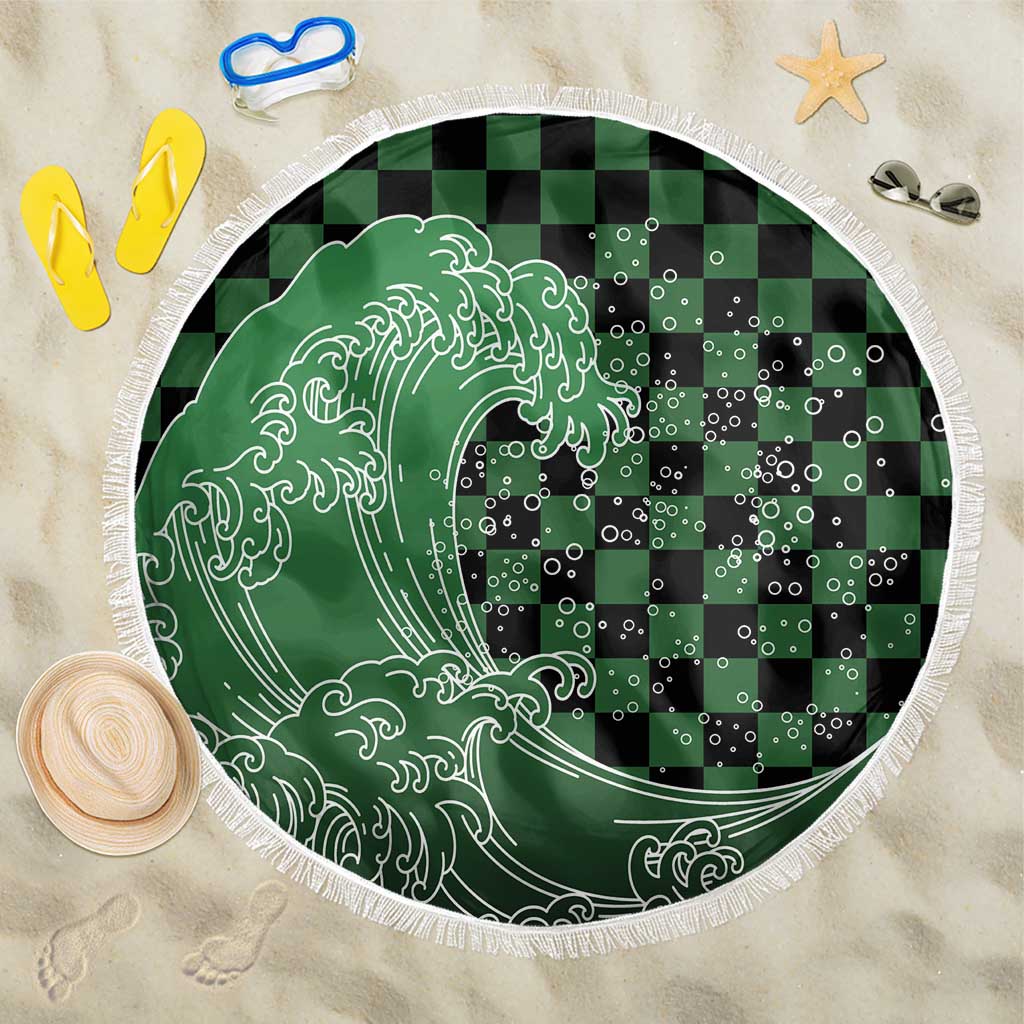 Japanese Asanoha Pattern Beach Blanket Water Breathing Slayer Dragon - Wonder Print Shop