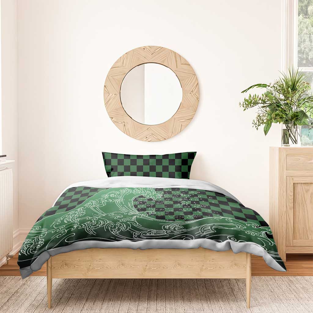 Japanese Asanoha Pattern Bedding Set Water Breathing Slayer Dragon - Wonder Print Shop
