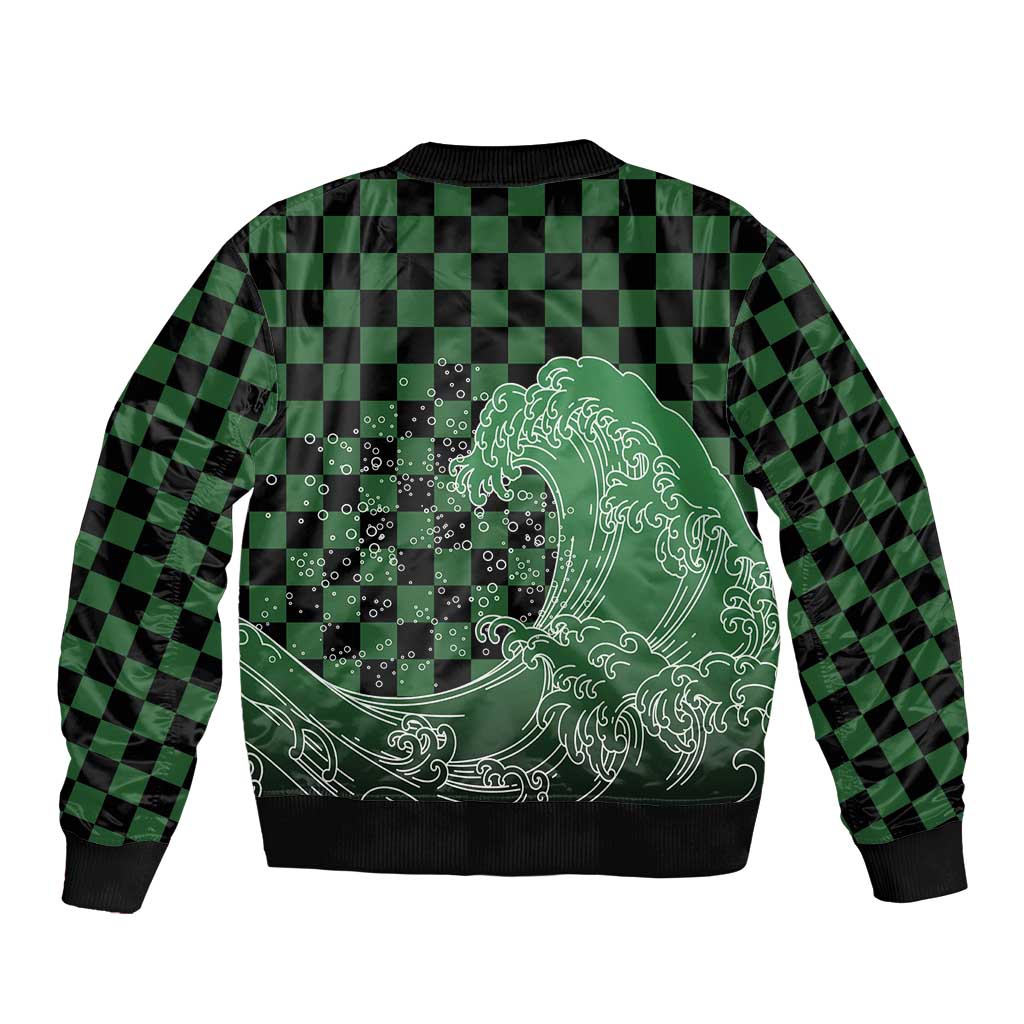 Japanese Asanoha Pattern Bomber Jacket Water Breathing Slayer Dragon - Wonder Print Shop