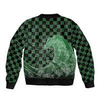 Japanese Asanoha Pattern Bomber Jacket Water Breathing Slayer Dragon - Wonder Print Shop