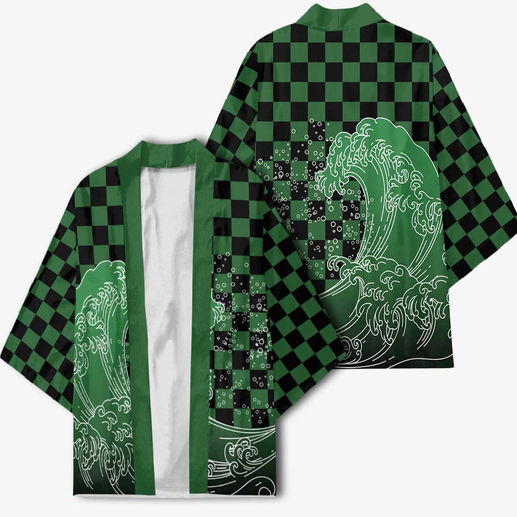Japanese Asanoha Pattern Kimono Water Breathing Slayer Dragon - Wonder Print Shop