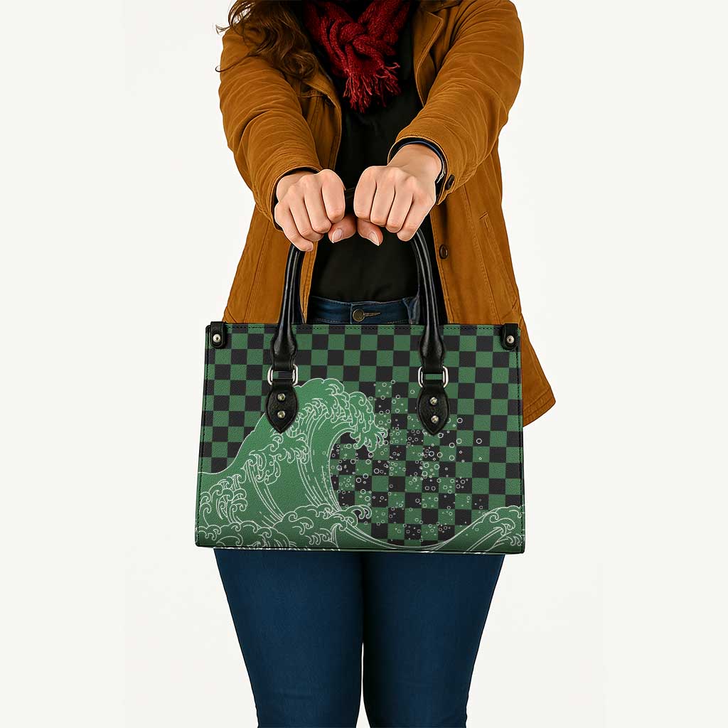 Japanese Asanoha Pattern Leather Bag Water Breathing Slayer Dragon - Wonder Print Shop