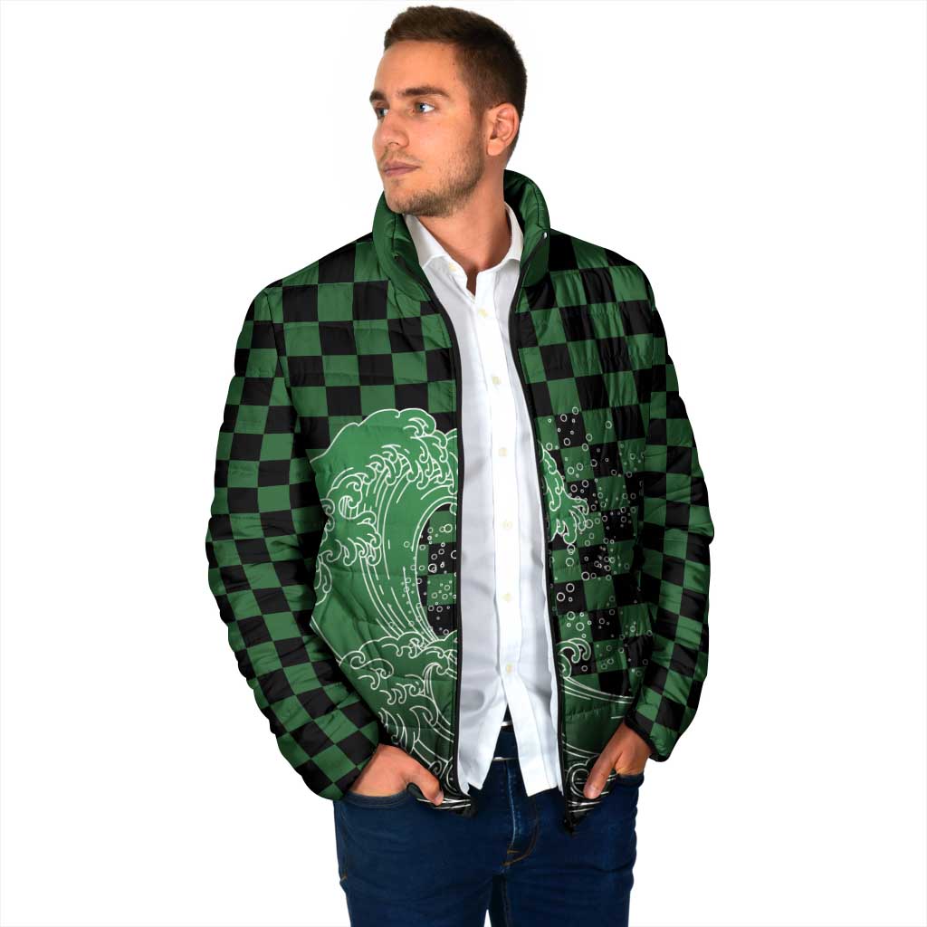 Japanese Asanoha Pattern Padded Jacket Water Breathing Slayer Dragon - Wonder Print Shop