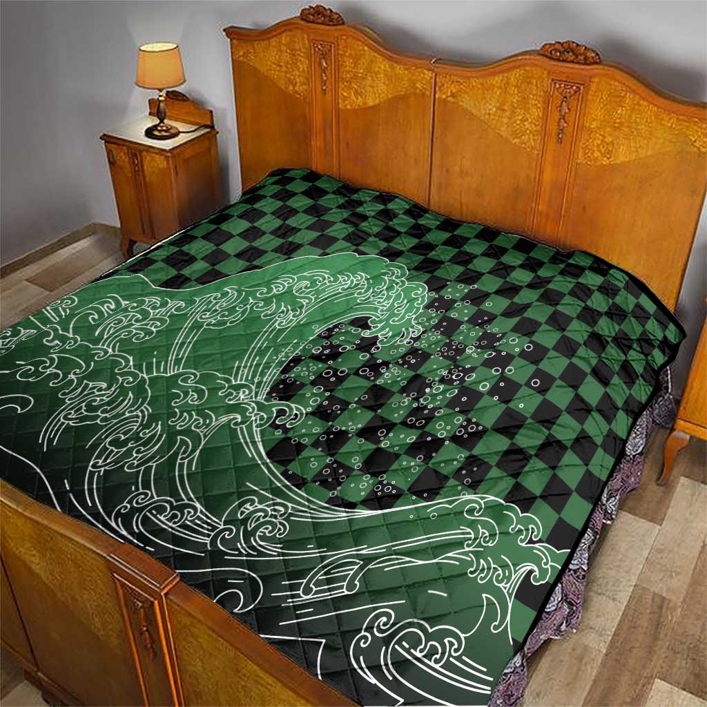 Japanese Asanoha Pattern Quilt Water Breathing Slayer Dragon - Wonder Print Shop