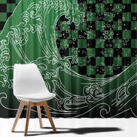 Japanese Asanoha Pattern Window Curtain Water Breathing Slayer Dragon - Wonder Print Shop