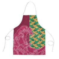 Japanese Bishamon-Kikkou Pattern Apron Water Pillar Silent River Flow - Wonder Print Shop
