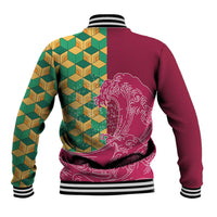Japanese Bishamon-Kikkou Pattern Baseball Jacket Water Pillar Silent River Flow - Wonder Print Shop