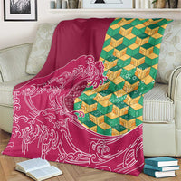 Japanese Bishamon-Kikkou Pattern Blanket Water Pillar Silent River Flow - Wonder Print Shop