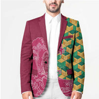 Japanese Bishamon-Kikkou Pattern Blazer Water Pillar Silent River Flow - Wonder Print Shop