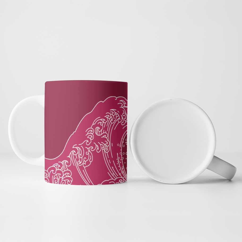 Japanese Bishamon-Kikkou Pattern Ceramic Mug Water Pillar Silent River Flow - Wonder Print Shop