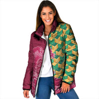 Japanese Bishamon-Kikkou Pattern Padded Jacket Water Pillar Silent River Flow - Wonder Print Shop