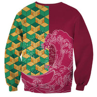 Japanese Bishamon-Kikkou Pattern Sweatshirt Water Pillar Silent River Flow - Wonder Print Shop