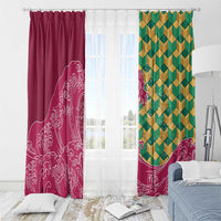 Japanese Bishamon-Kikkou Pattern Window Curtain Water Pillar Silent River Flow - Wonder Print Shop