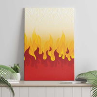 Japanese Kaen Pattern Canvas Wall Art Flame Pillar Blazing Lion Heart - Wonder Print Shop