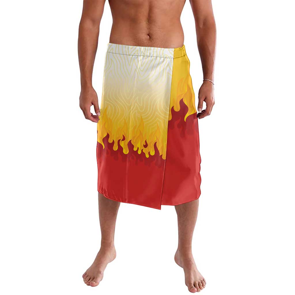 Japanese Kaen Pattern Lavalava Flame Pillar Blazing Lion Heart - Wonder Print Shop
