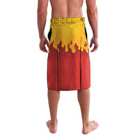 Japanese Kaen Pattern Lavalava Flame Pillar Blazing Lion Heart - Wonder Print Shop