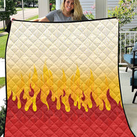 Japanese Kaen Pattern Quilt Flame Pillar Blazing Lion Heart - Wonder Print Shop