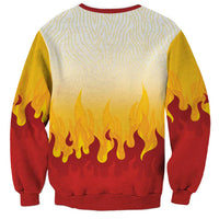 Japanese Kaen Pattern Sweatshirt Flame Pillar Blazing Lion Heart - Wonder Print Shop