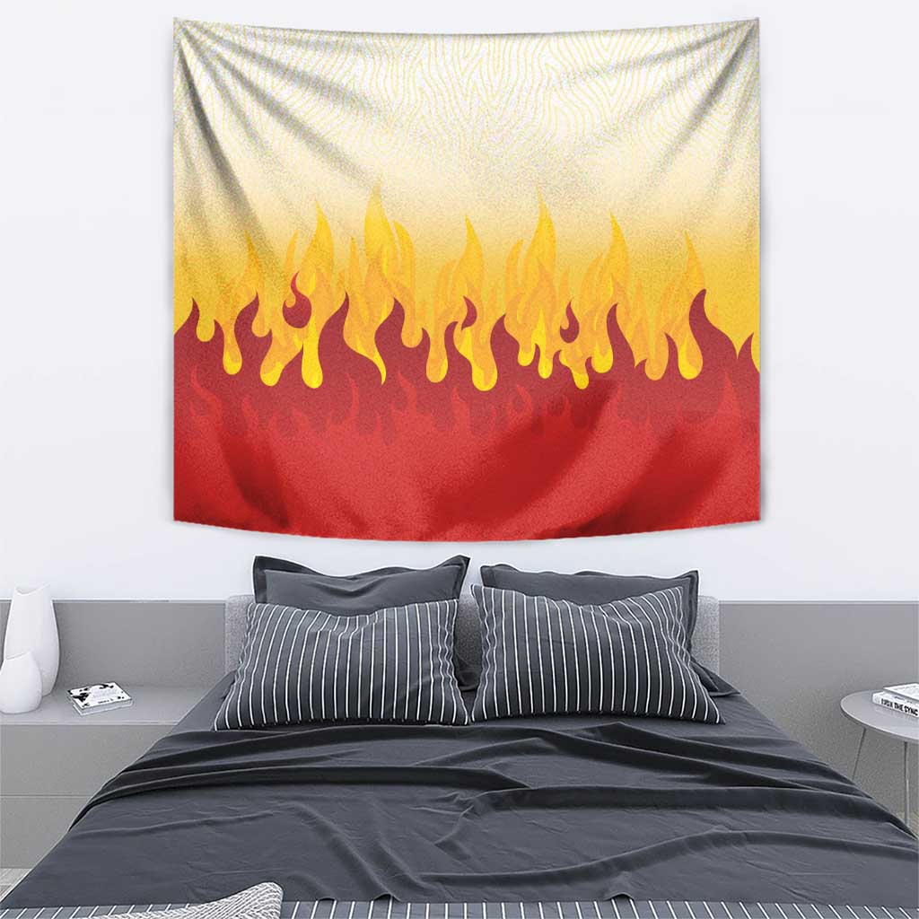 Japanese Kaen Pattern Tapestry Flame Pillar Blazing Lion Heart - Wonder Print Shop