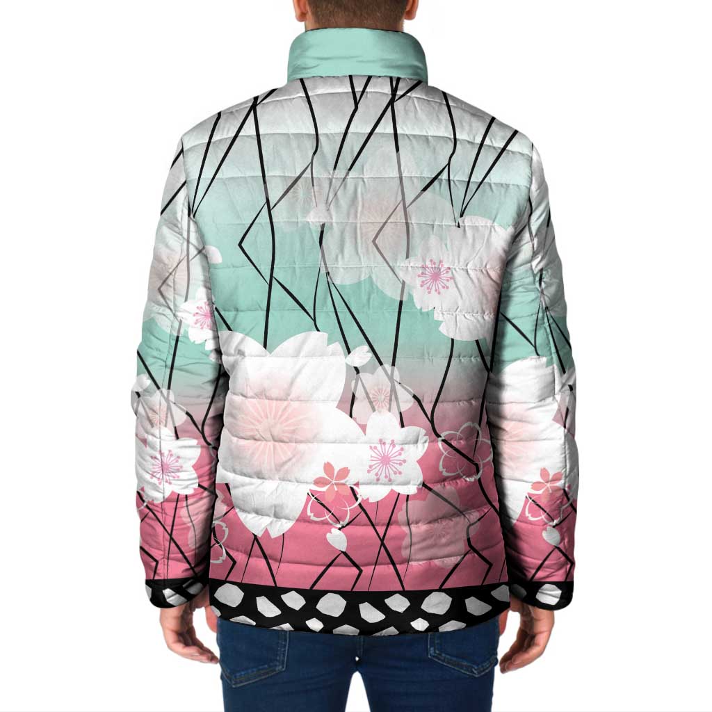 Japanese Kocho Pattern Padded Jacket Insect Pillar Butterfly Flower Fairy - Wonder Print Shop