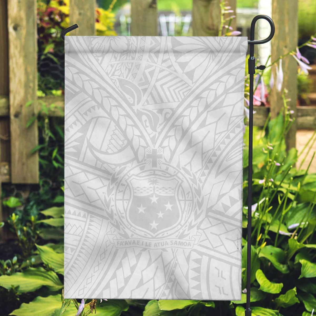 Samoa Lotu Tamaiti Garden Flag Polynesian White Sunday Simple - Wonder Print Shop