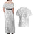 Personalised Tonga White Sunday Couples Matching Off Shoulder Maxi Dress and Hawaiian Shirt Tropical Plant With Polynesian Pattern LT9 - Wonder Print Shop