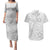 Personalised Tonga White Sunday Couples Matching Puletasi Dress and Hawaiian Shirt Tropical Plant With Polynesian Pattern LT9 - Wonder Print Shop