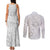 Personalised Tonga White Sunday Couples Matching Tank Maxi Dress and Long Sleeve Button Shirts Tropical Plant With Polynesian Pattern LT9 - Wonder Print Shop