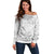 Personalised Tonga White Sunday Off Shoulder Sweater Tropical Plant With Polynesian Pattern - Wonder Print Shop