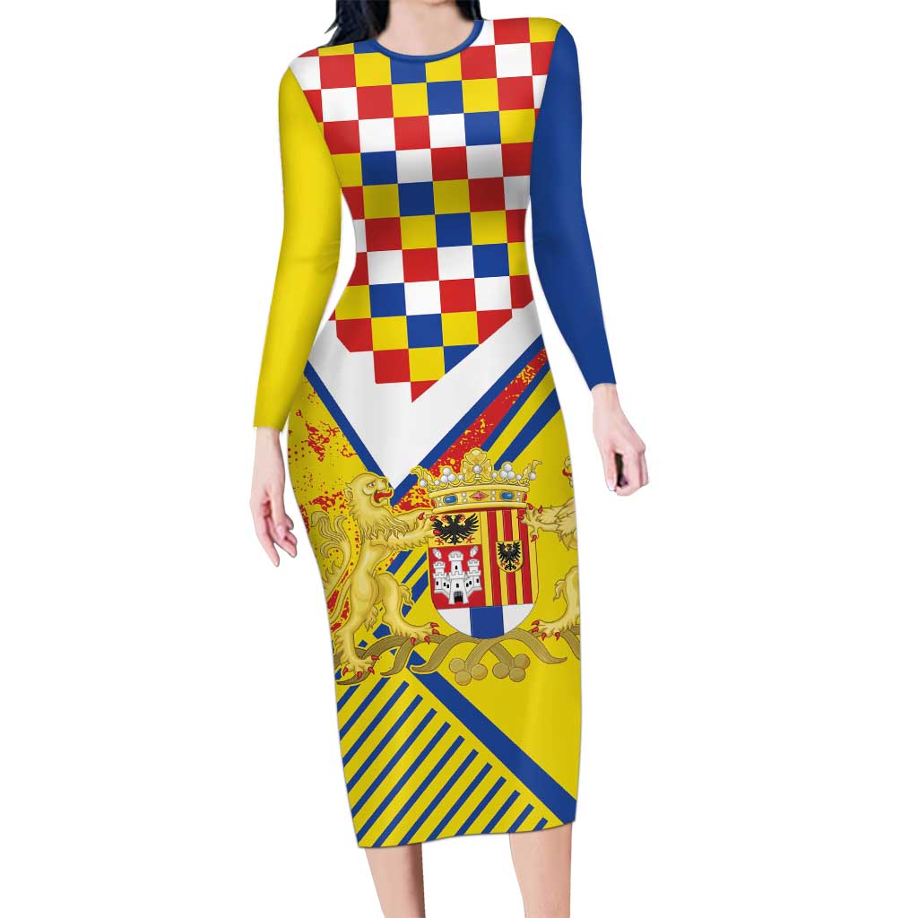 Personalized Belgium Antwerp Province Long Sleeve Bodycon Dress