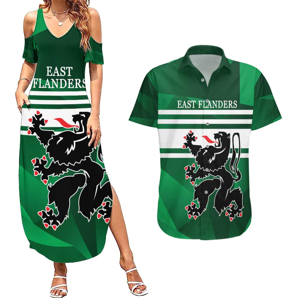 Personalized Belgium East Flanders Couples Matching Summer Maxi Dress and Hawaiian Shirt