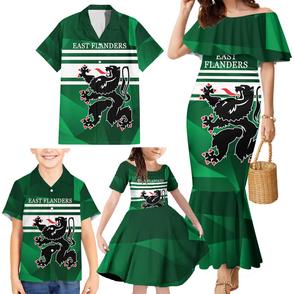 Personalized Belgium East Flanders Family Matching Mermaid Dress and Hawaiian Shirt