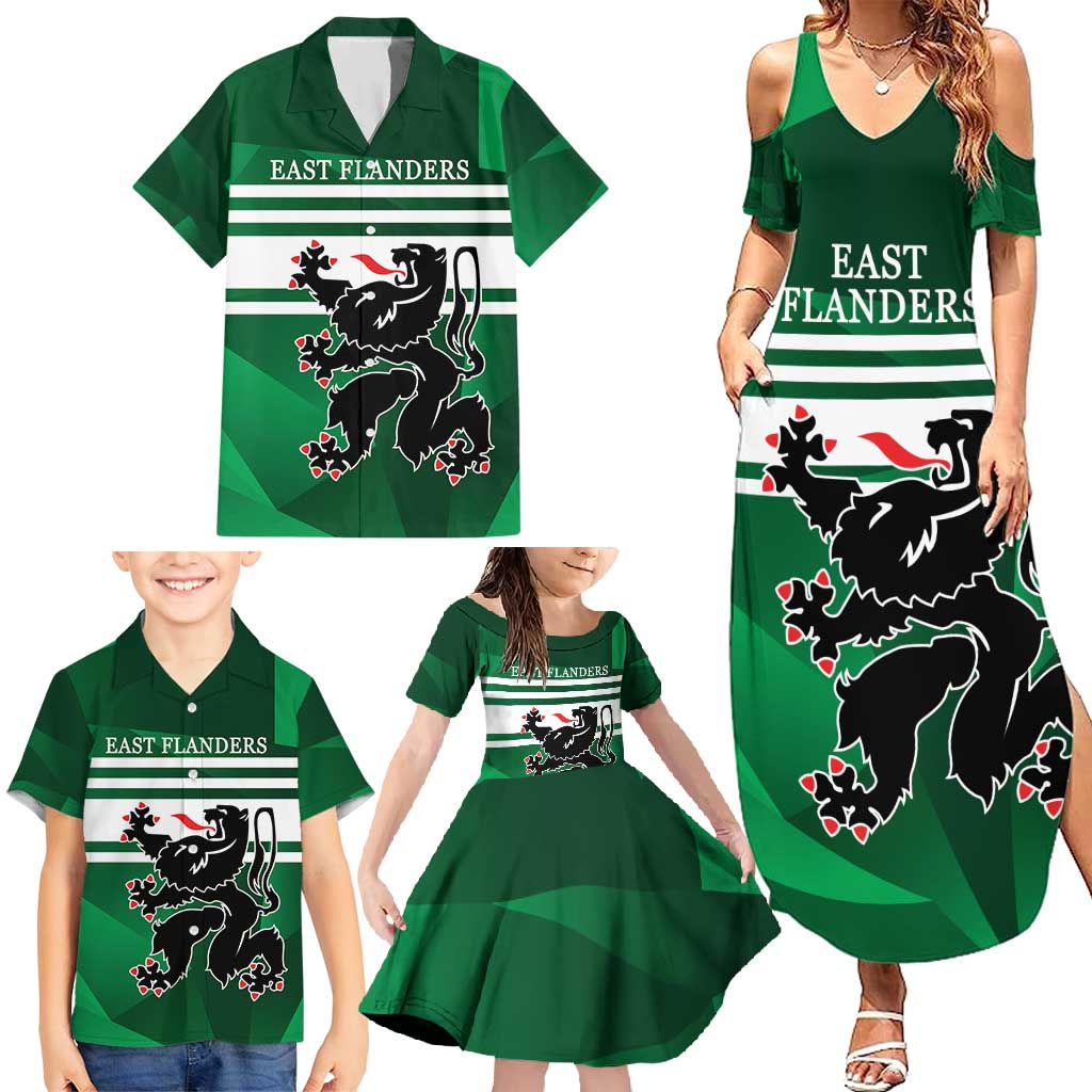 Personalized Belgium East Flanders Family Matching Summer Maxi Dress and Hawaiian Shirt