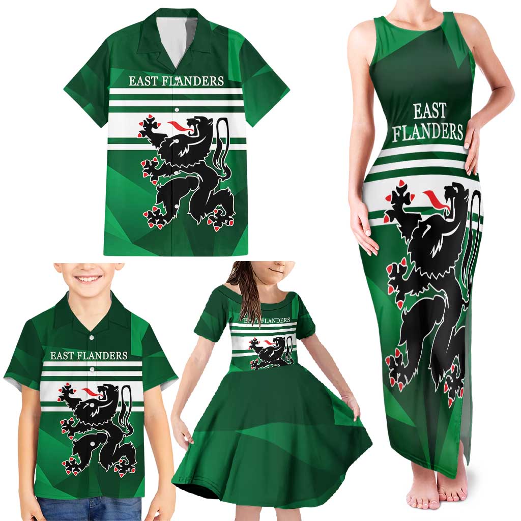 Personalized Belgium East Flanders Family Matching Tank Maxi Dress and Hawaiian Shirt