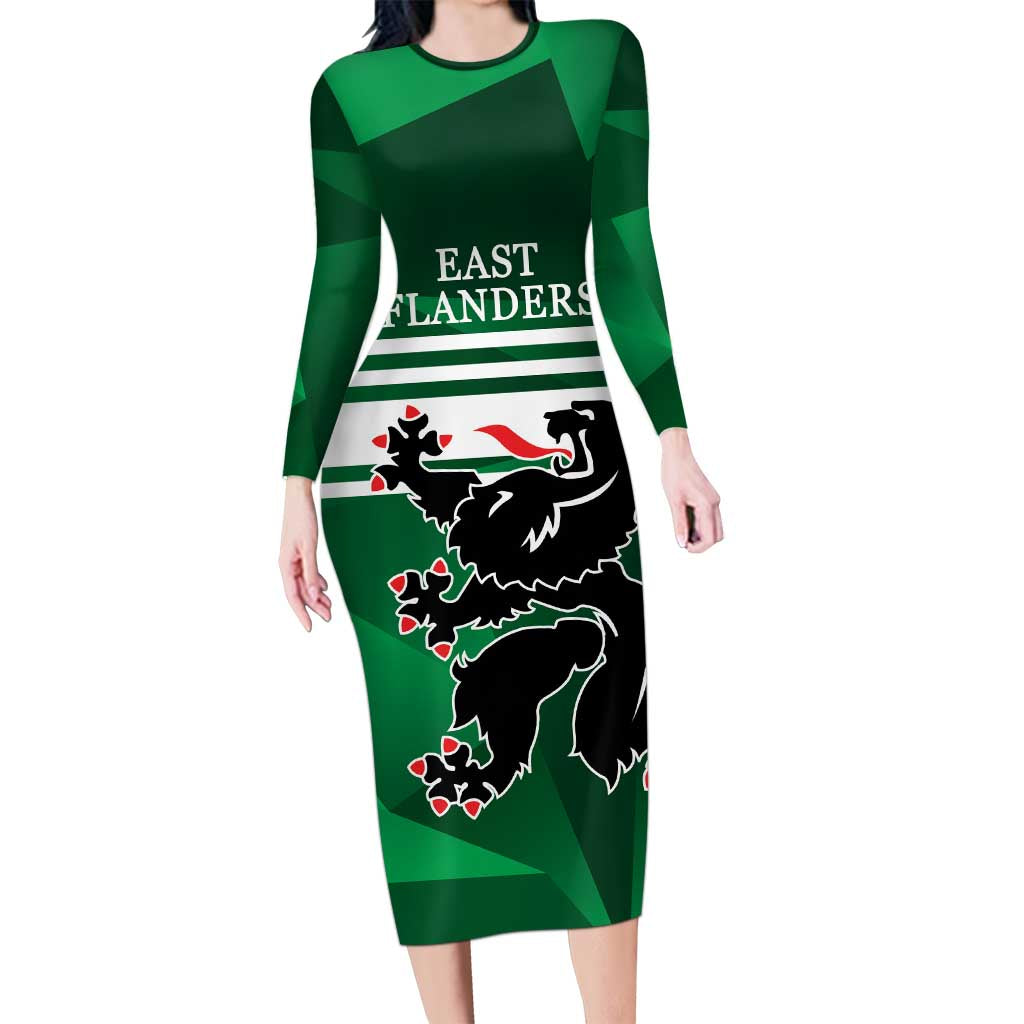 Personalized Belgium East Flanders Long Sleeve Bodycon Dress