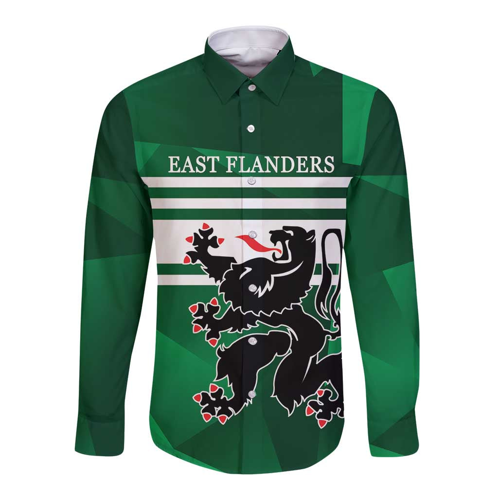 Personalized Belgium East Flanders Long Sleeve Button Shirt