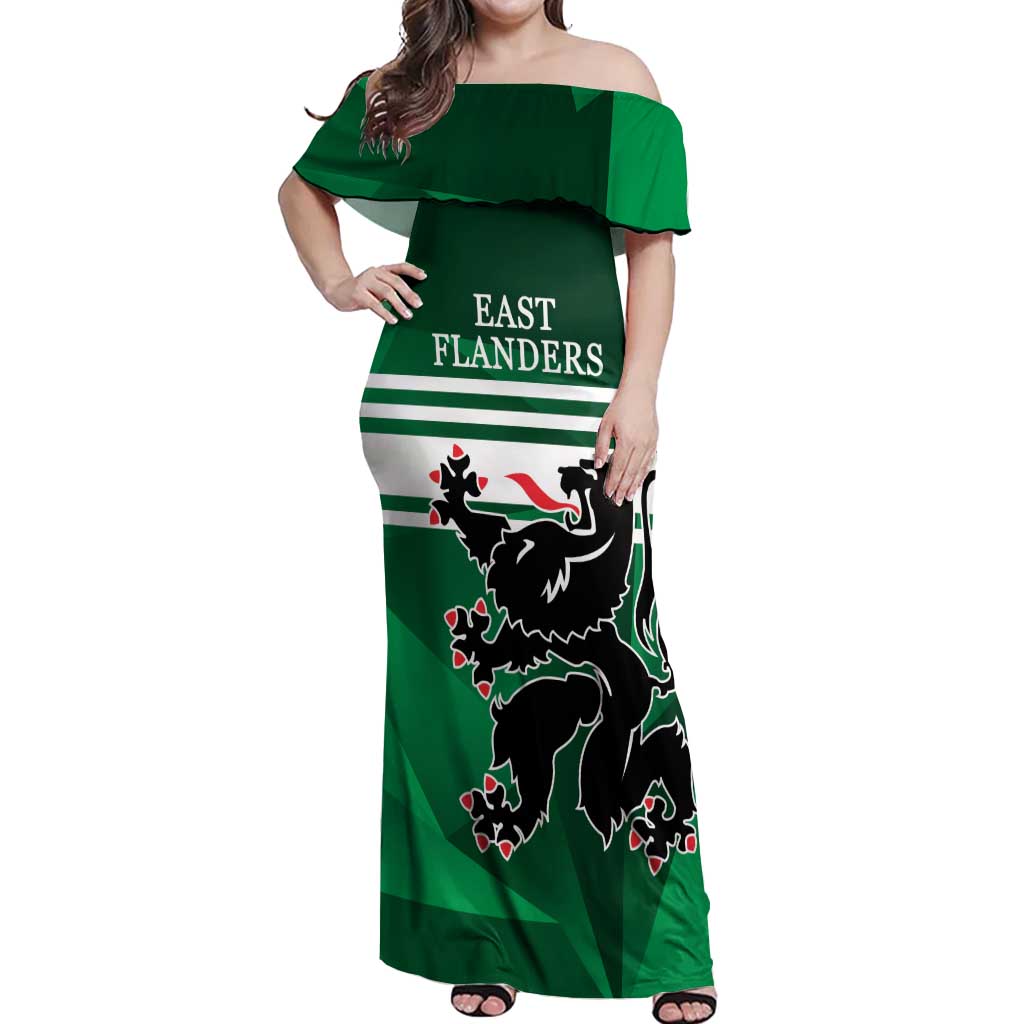 Personalized Belgium East Flanders Off Shoulder Maxi Dress