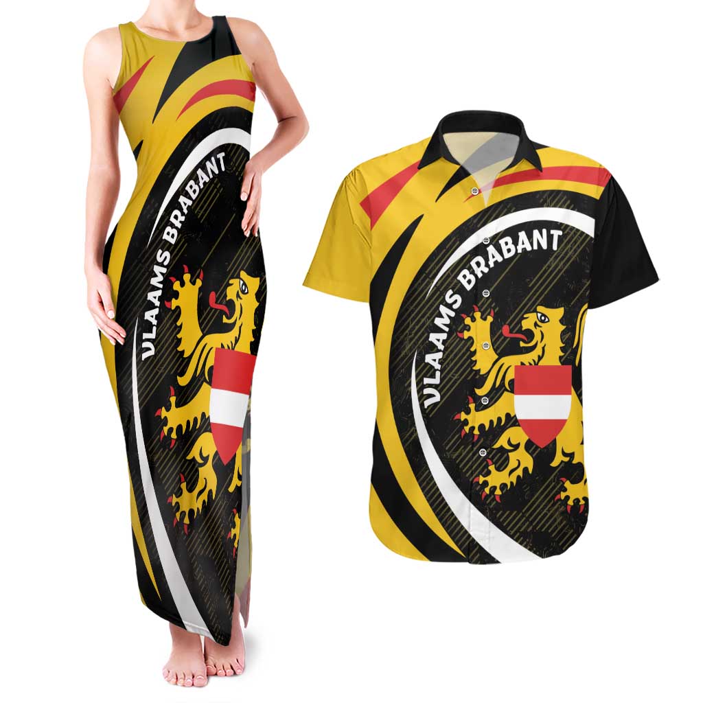 Personalized Belgium Flemish Brabant Couples Matching Tank Maxi Dress and Hawaiian Shirt