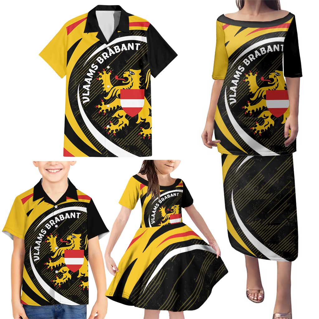 Personalized Belgium Flemish Brabant Family Matching Puletasi and Hawaiian Shirt