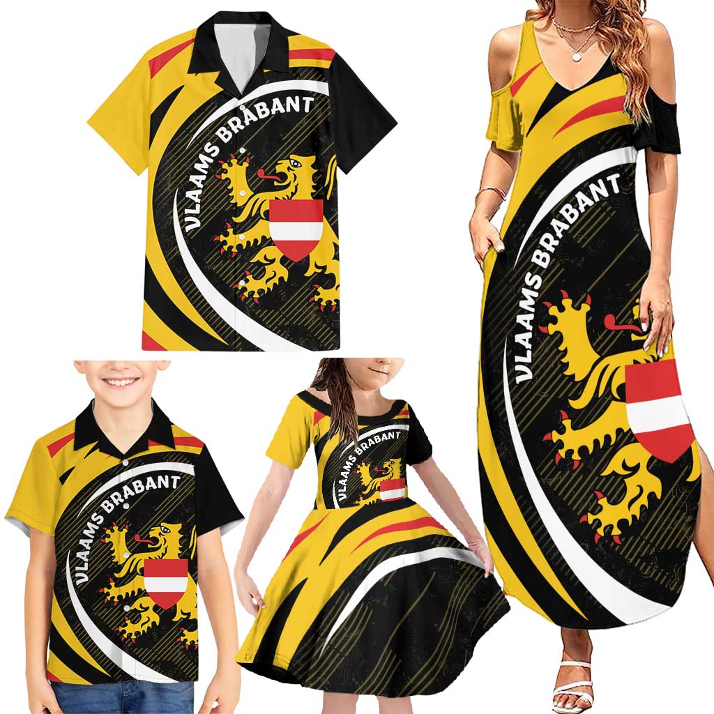 Personalized Belgium Flemish Brabant Family Matching Summer Maxi Dress and Hawaiian Shirt