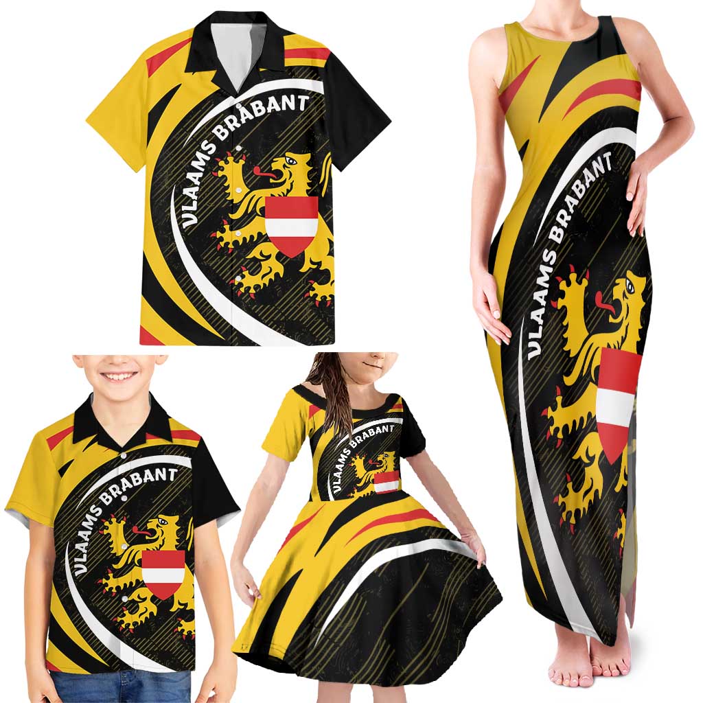 Personalized Belgium Flemish Brabant Family Matching Tank Maxi Dress and Hawaiian Shirt