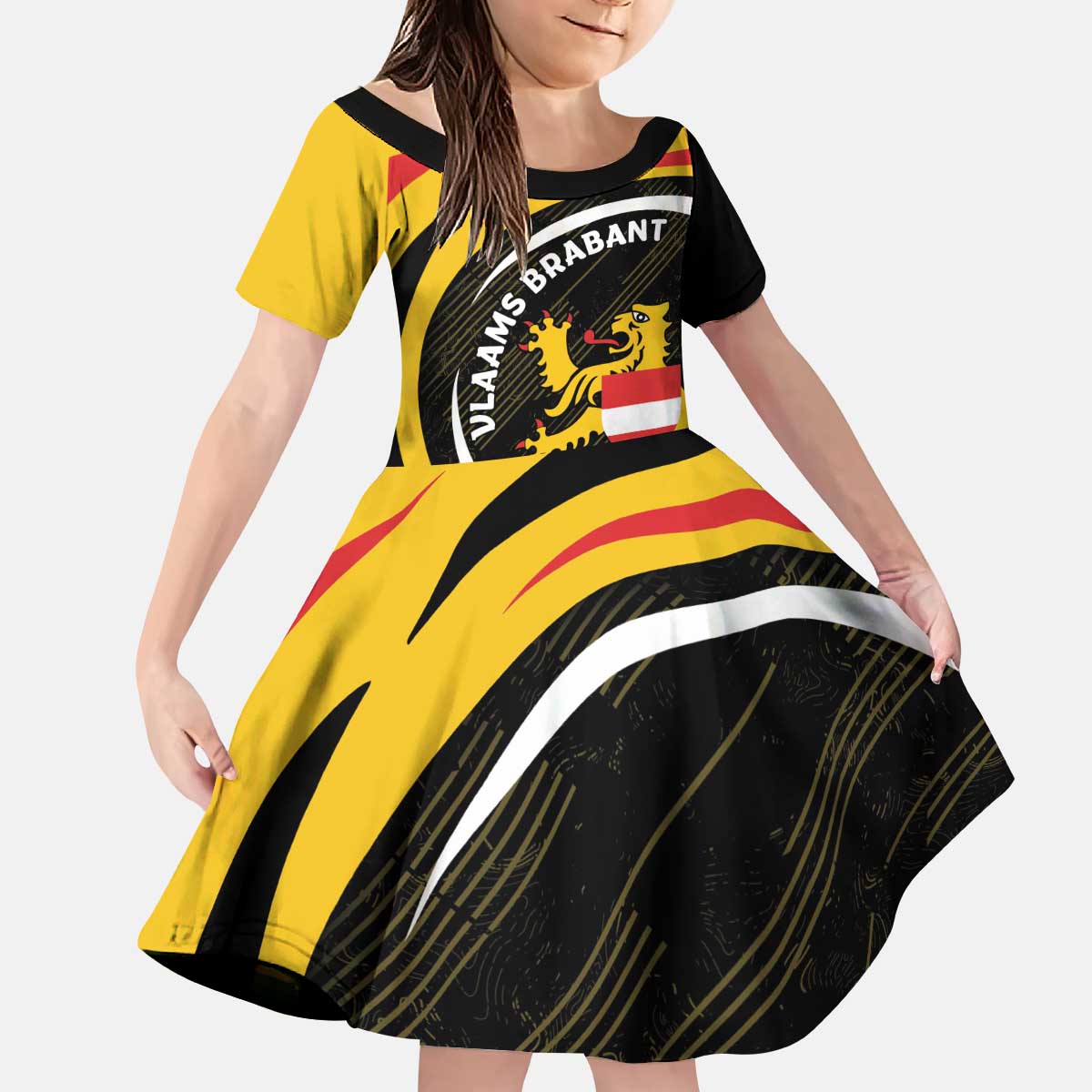 Personalized Belgium Flemish Brabant Kid Short Sleeve Dress