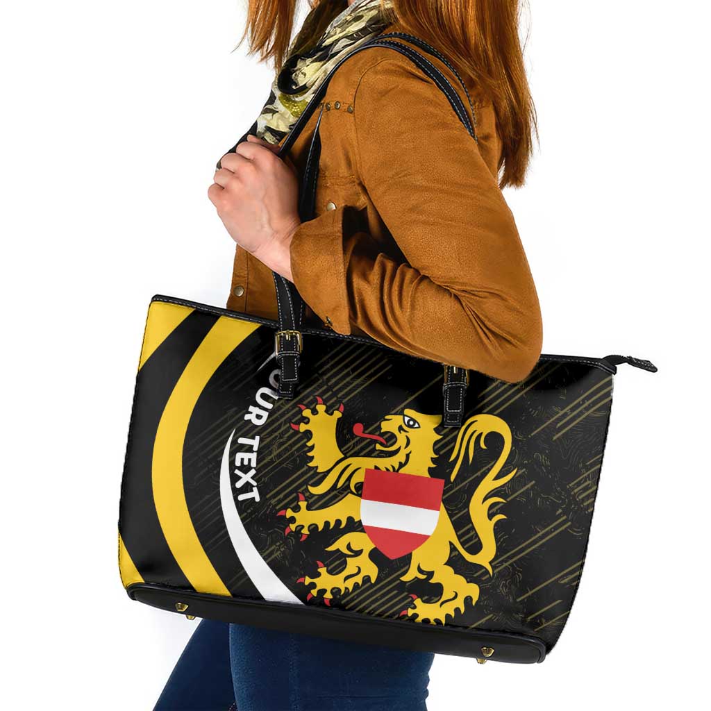 Personalized Belgium Flemish Brabant Leather Tote Bag