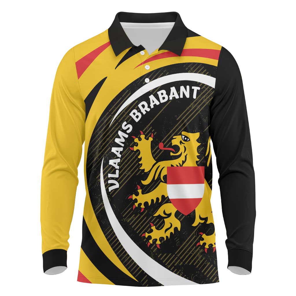 Personalized Belgium Flemish Brabant Long Sleeve Polo Shirt