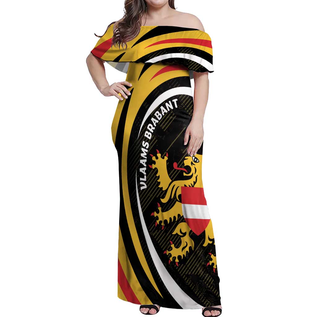 Personalized Belgium Flemish Brabant Off Shoulder Maxi Dress