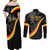 Belgium Leo Belgicus Couples Matching Off Shoulder Maxi Dress and Long Sleeve Button Shirt